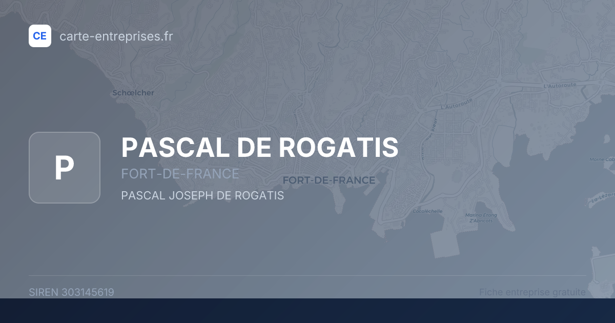 PASCAL DE ROGATIS — 303145619 — fiche entreprise