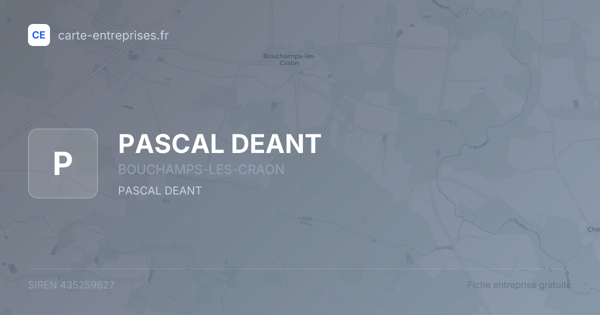 PASCAL DEANT — 435259627 — fiche entreprise