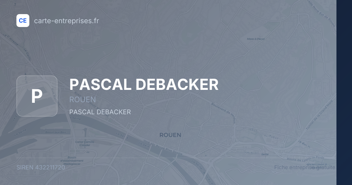 PASCAL DEBACKER — 432211720 — fiche entreprise