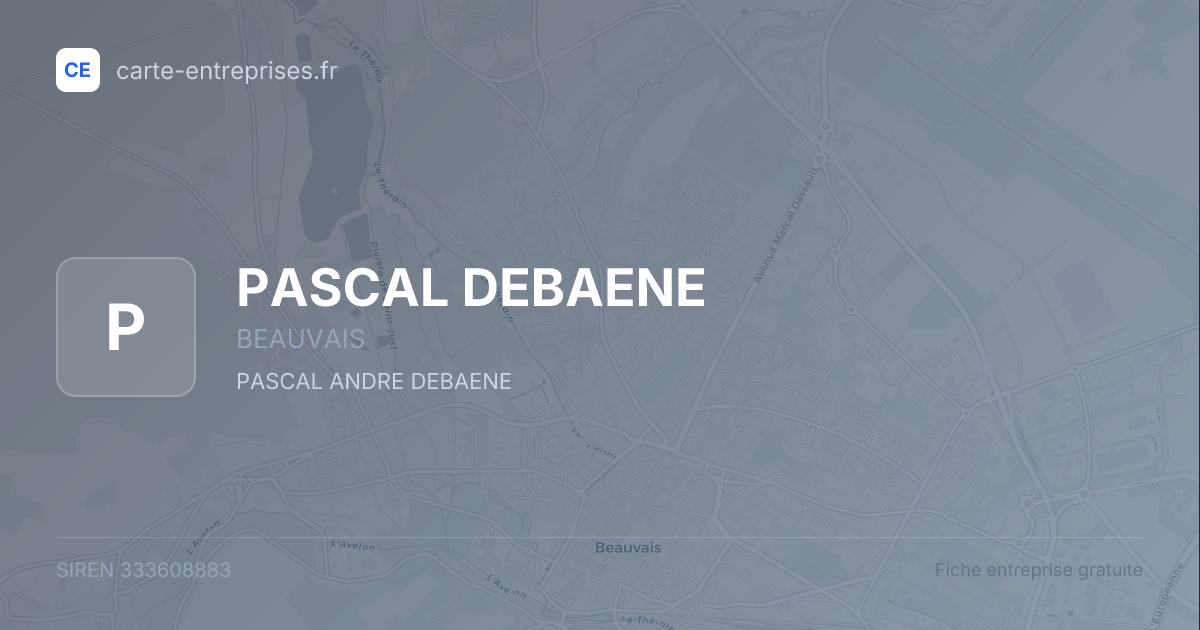 PASCAL DEBAENE — 333608883 — fiche entreprise