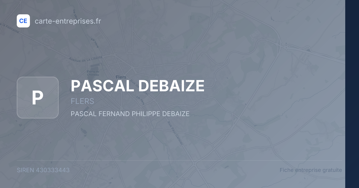 PASCAL DEBAIZE — 430333443 — fiche entreprise