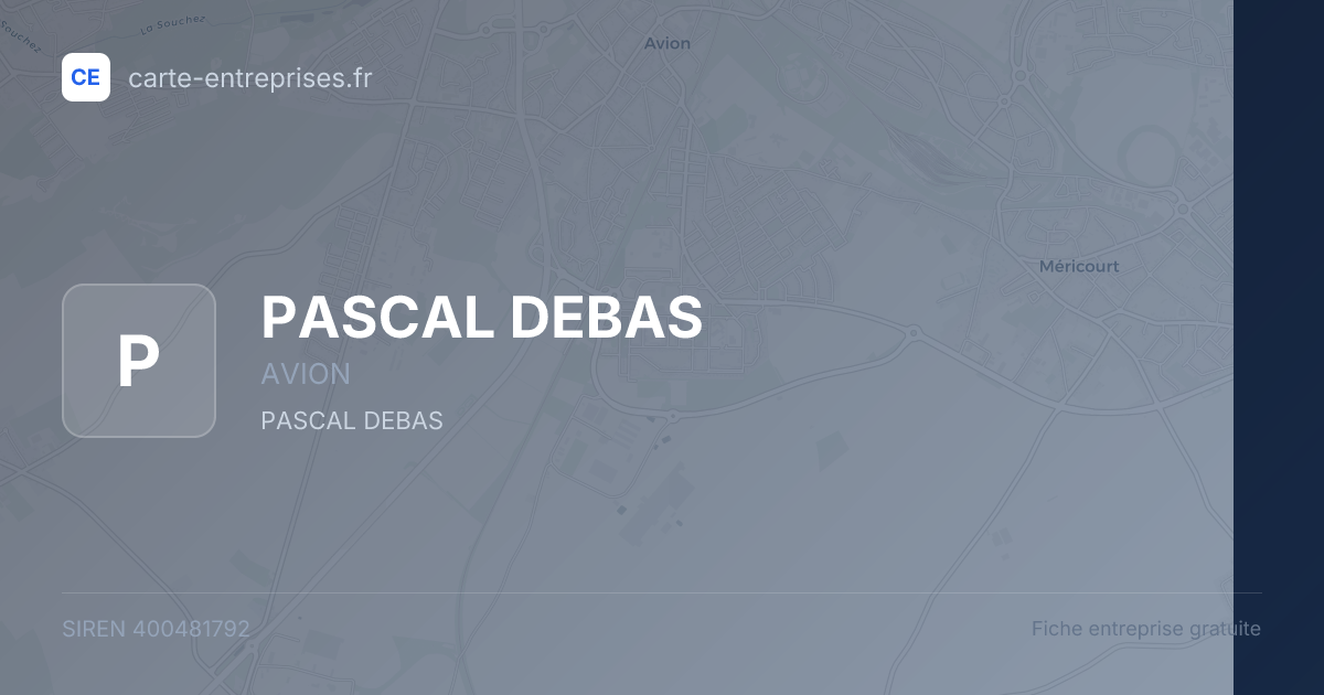 PASCAL DEBAS — 400481792 — fiche entreprise