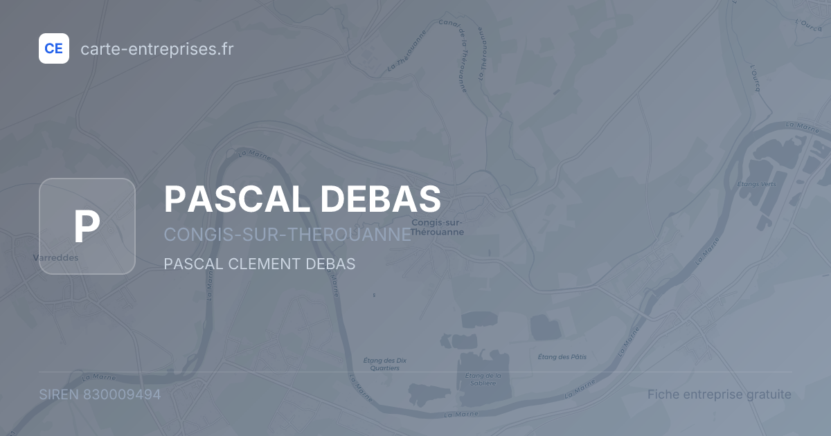 PASCAL DEBAS — 830009494 — fiche entreprise