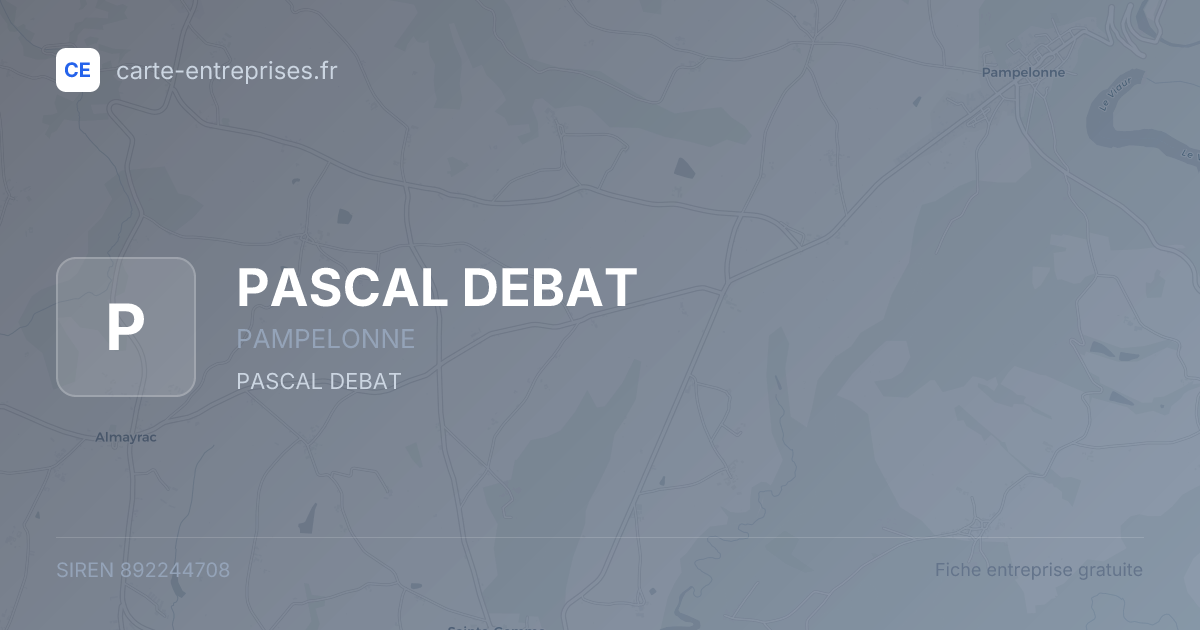 PASCAL DEBAT — 892244708 — fiche entreprise