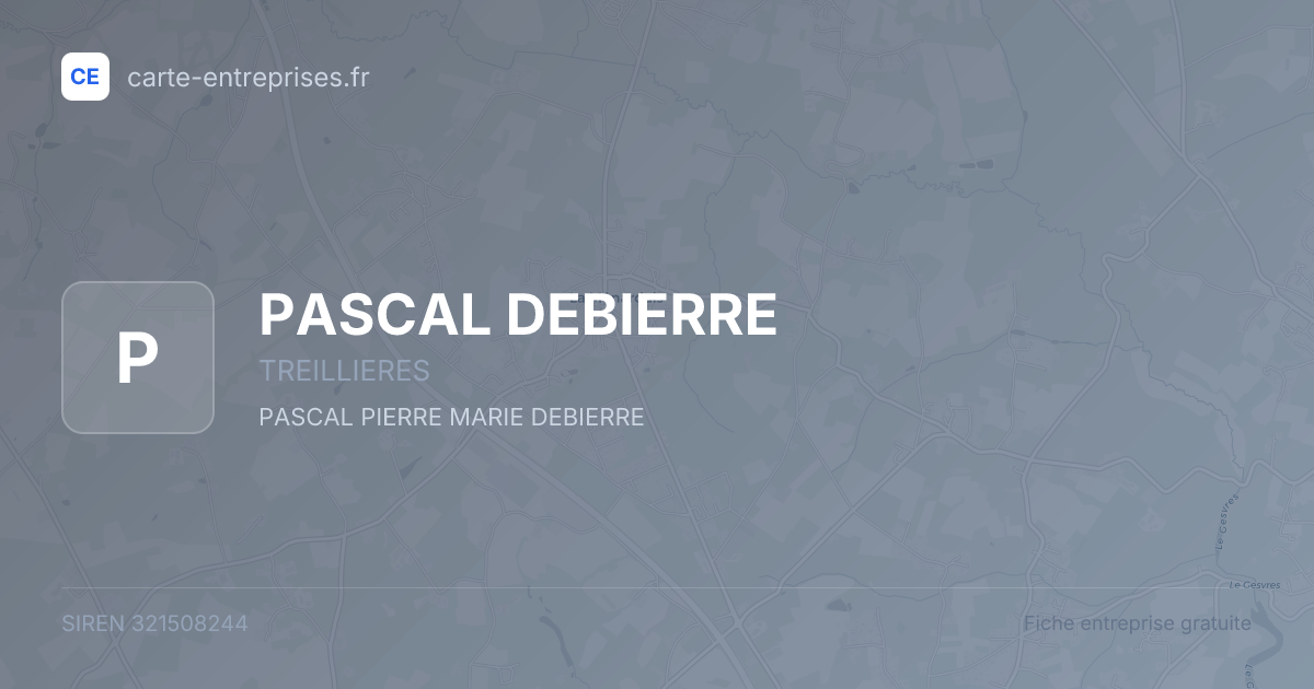 PASCAL DEBIERRE — 321508244 — fiche entreprise