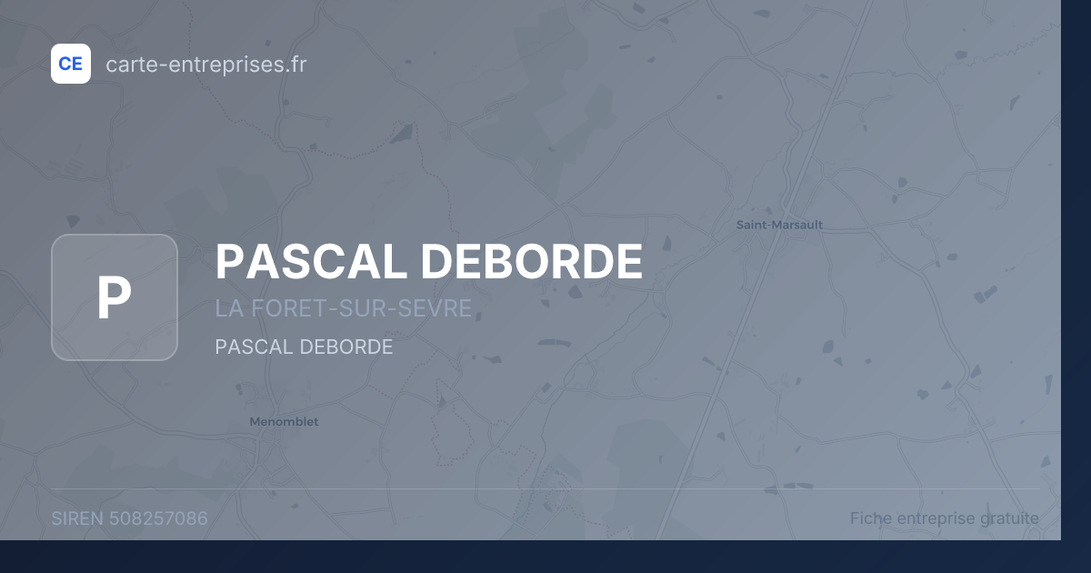 PASCAL DEBORDE — 508257086 — fiche entreprise