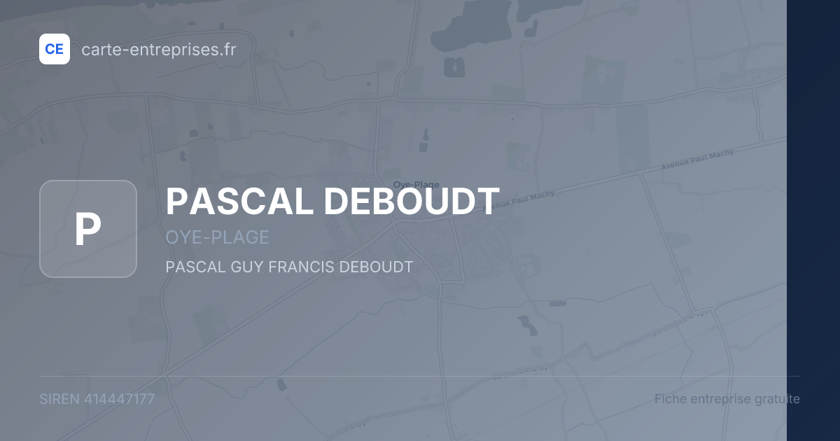 PASCAL DEBOUDT — 414447177 — fiche entreprise