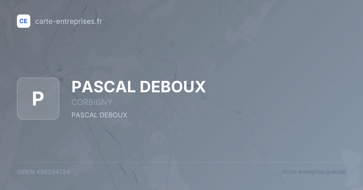 PASCAL DEBOUX — 498204734 — fiche entreprise