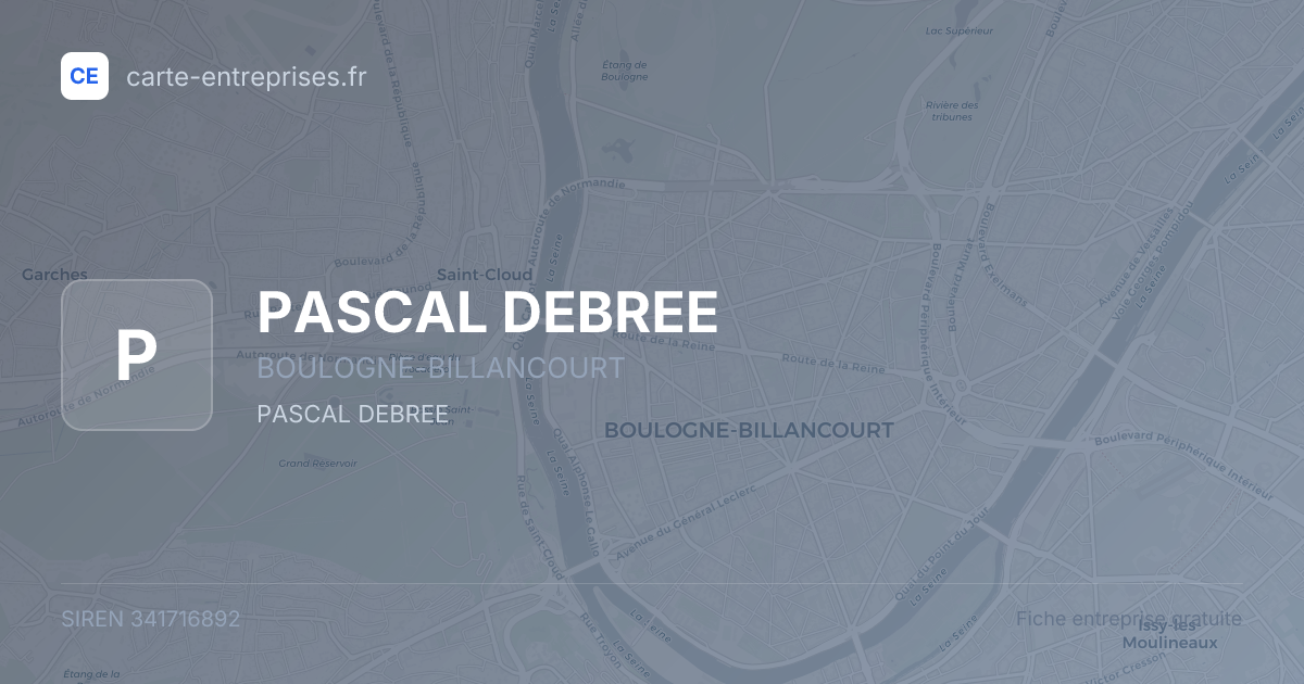 PASCAL DEBREE — 341716892 — fiche entreprise