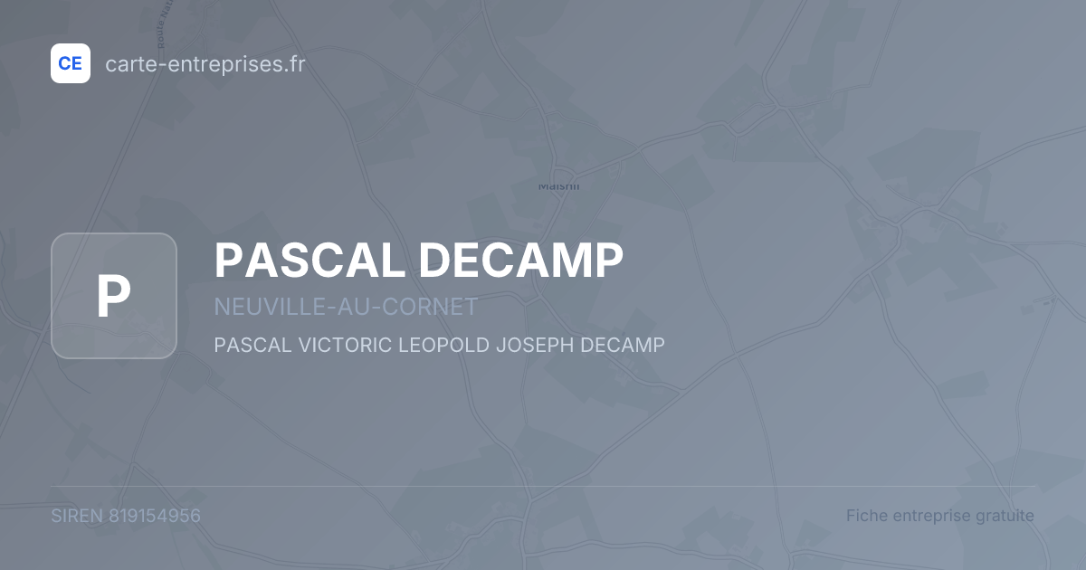 PASCAL DECAMP — 819154956 — fiche entreprise