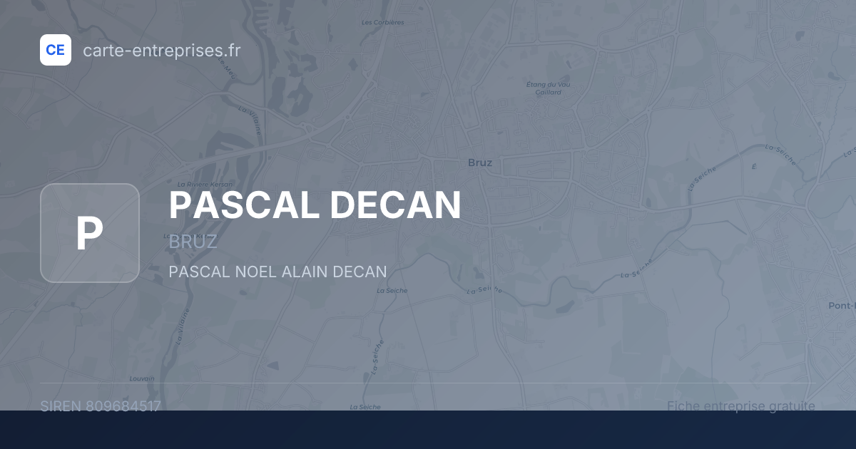 PASCAL DECAN — 809684517 — fiche entreprise
