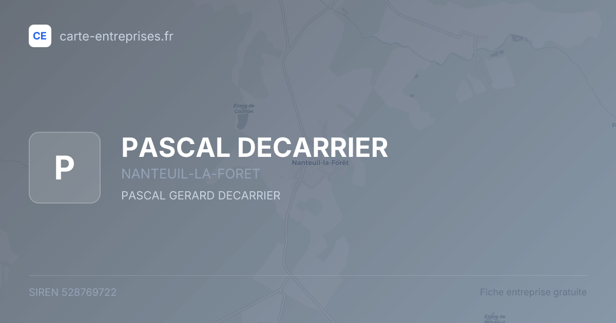 PASCAL DECARRIER — 528769722 — fiche entreprise