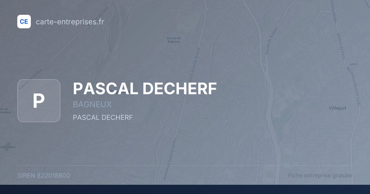 PASCAL DECHERF — 822018800 — fiche entreprise