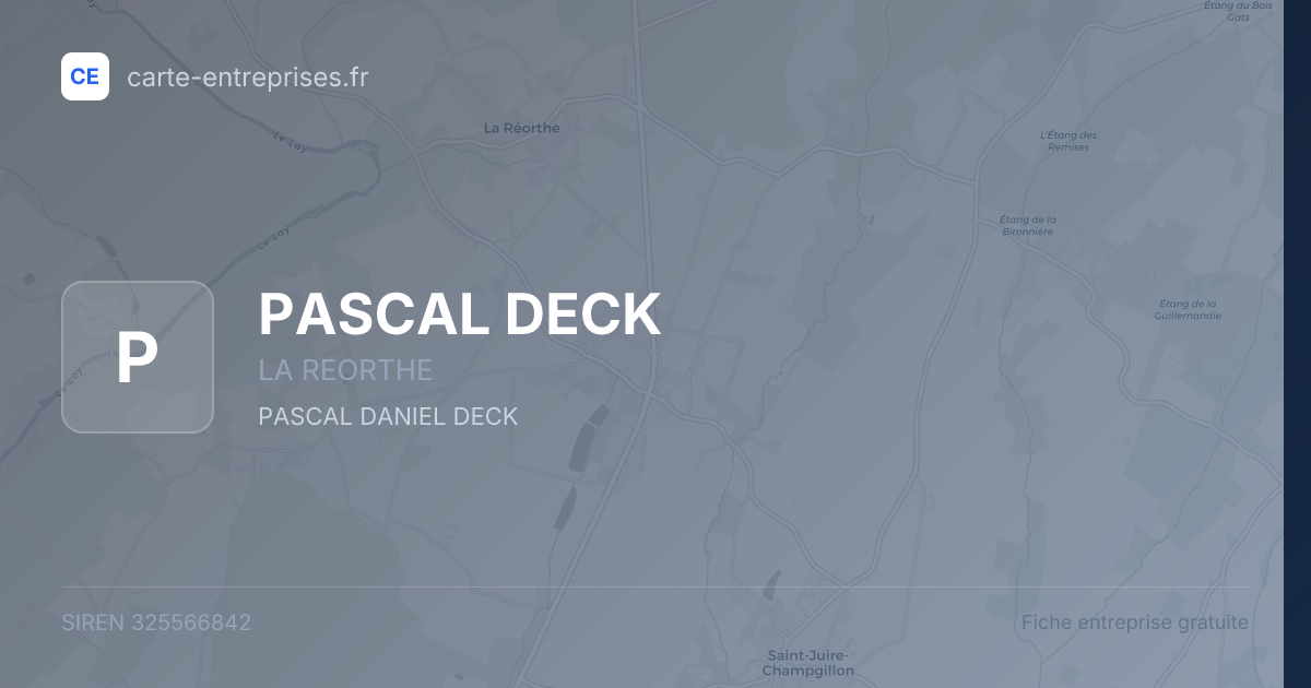 PASCAL DECK — 325566842 — fiche entreprise