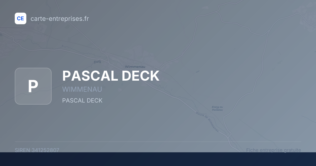 PASCAL DECK — 341252807 — fiche entreprise