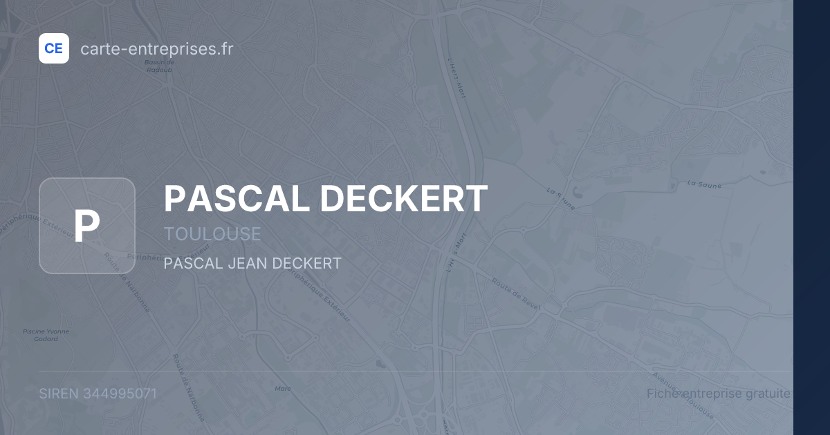 PASCAL DECKERT — 344995071 — fiche entreprise