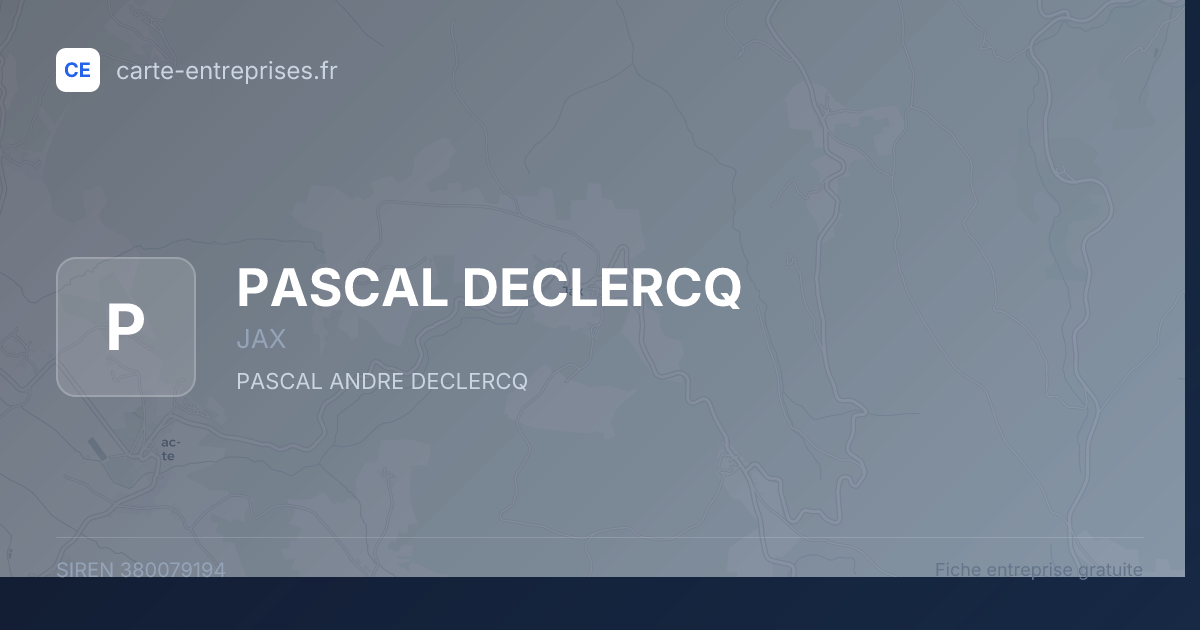 PASCAL DECLERCQ — 380079194 — fiche entreprise