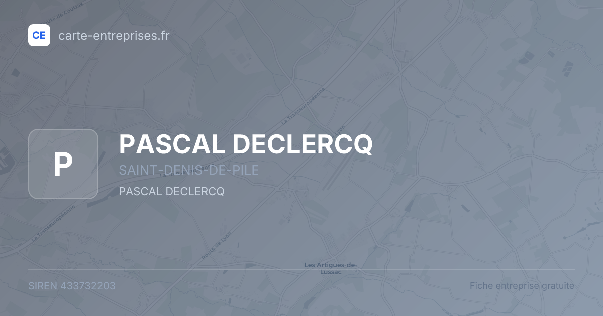 PASCAL DECLERCQ — 433732203 — fiche entreprise