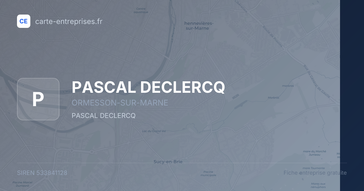 PASCAL DECLERCQ — 533841128 — fiche entreprise