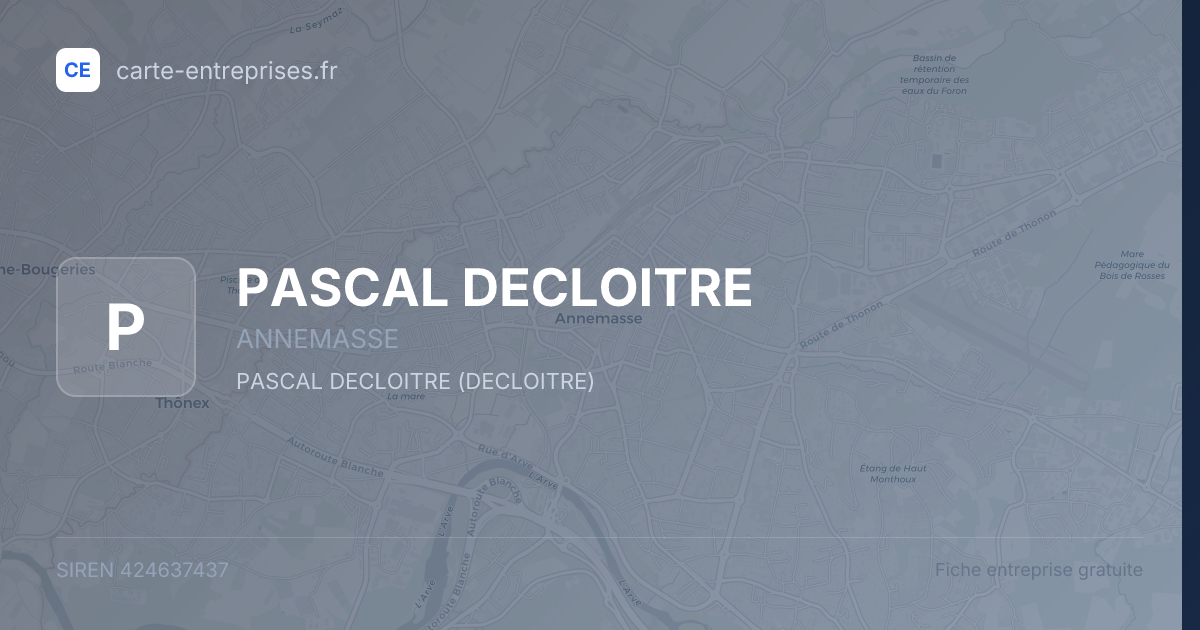PASCAL DECLOITRE — 424637437 — fiche entreprise