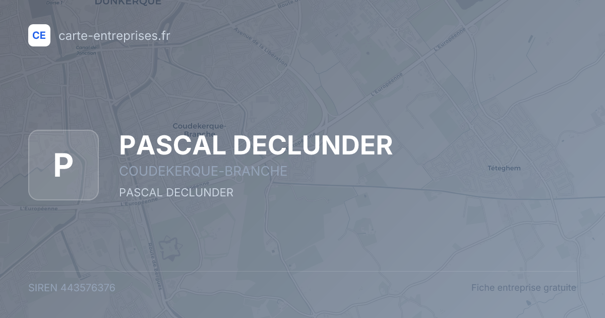 PASCAL DECLUNDER — 443576376 — fiche entreprise