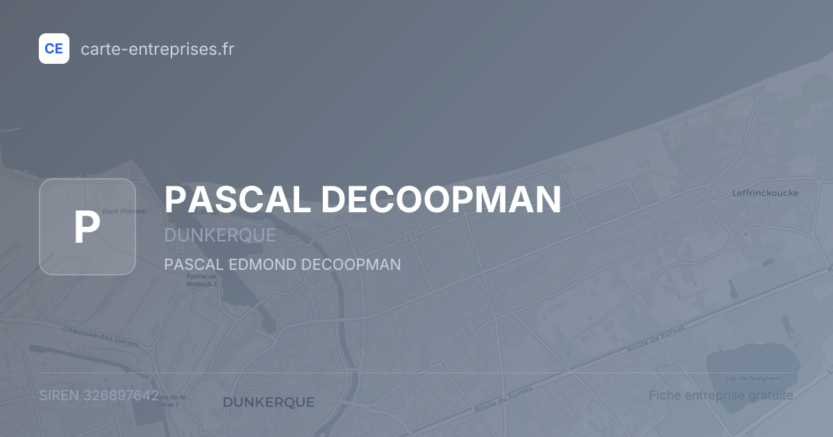 PASCAL DECOOPMAN — 326897642 — fiche entreprise