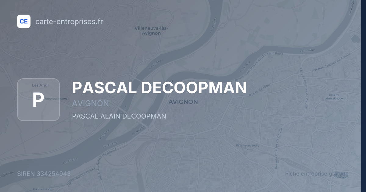 PASCAL DECOOPMAN — 334254943 — fiche entreprise