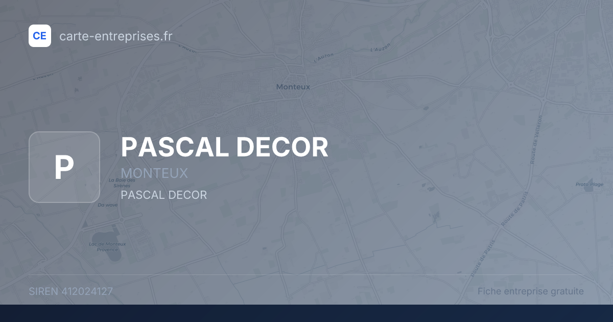 PASCAL DECOR — 412024127 — fiche entreprise