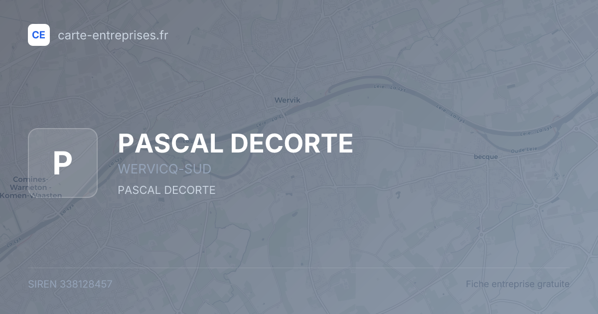 PASCAL DECORTE — 338128457 — fiche entreprise
