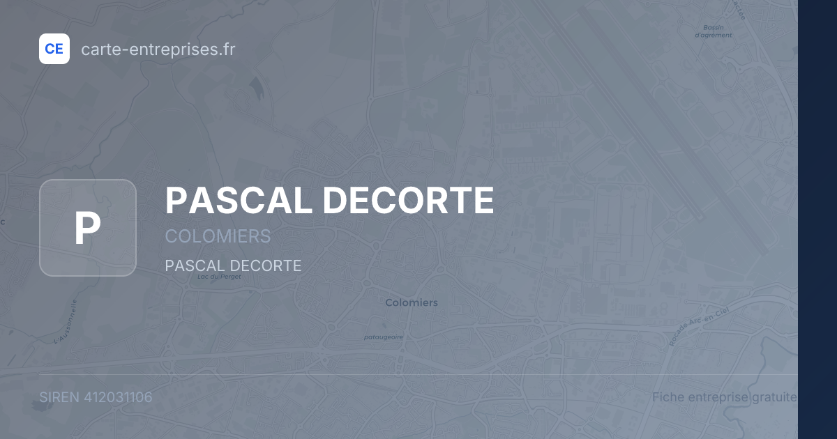 PASCAL DECORTE — 412031106 — fiche entreprise