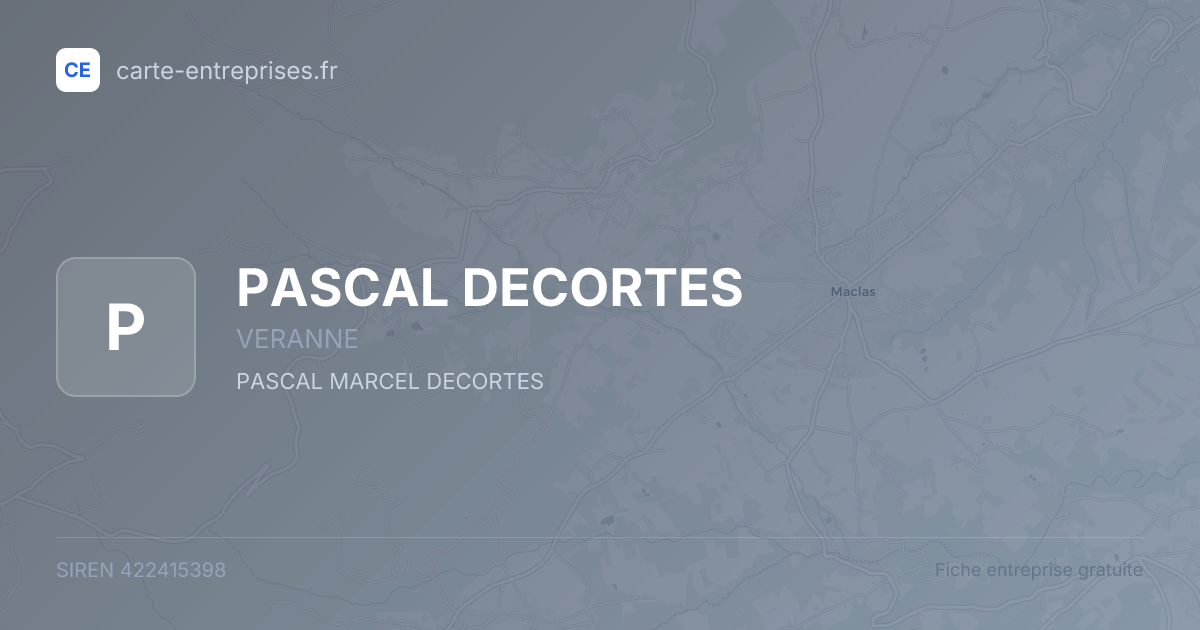 PASCAL DECORTES — 422415398 — fiche entreprise