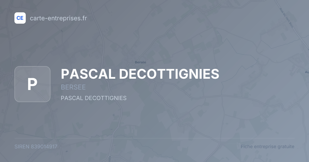 PASCAL DECOTTIGNIES — 839014917 — fiche entreprise