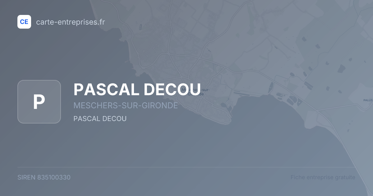 PASCAL DECOU — 835100330 — fiche entreprise