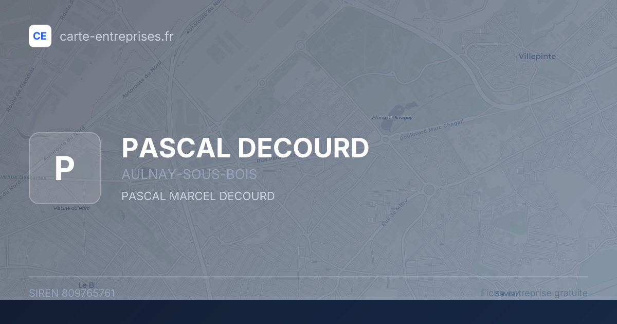 PASCAL DECOURD — 809765761 — fiche entreprise