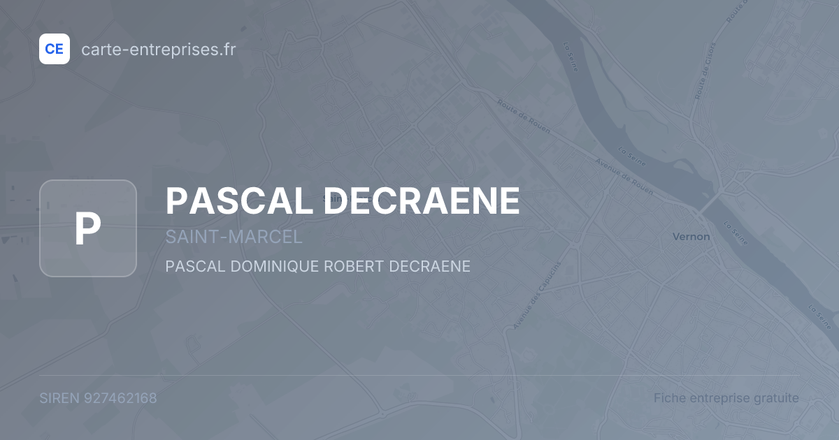 PASCAL DECRAENE — 927462168 — fiche entreprise