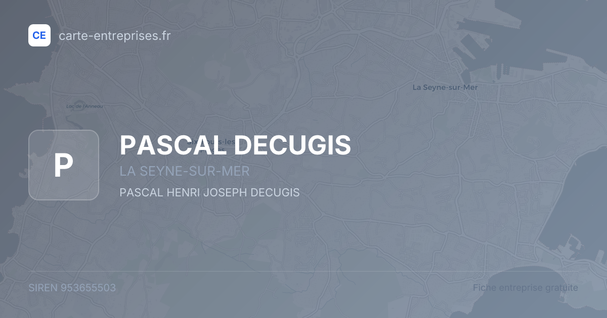 PASCAL DECUGIS — 953655503 — fiche entreprise