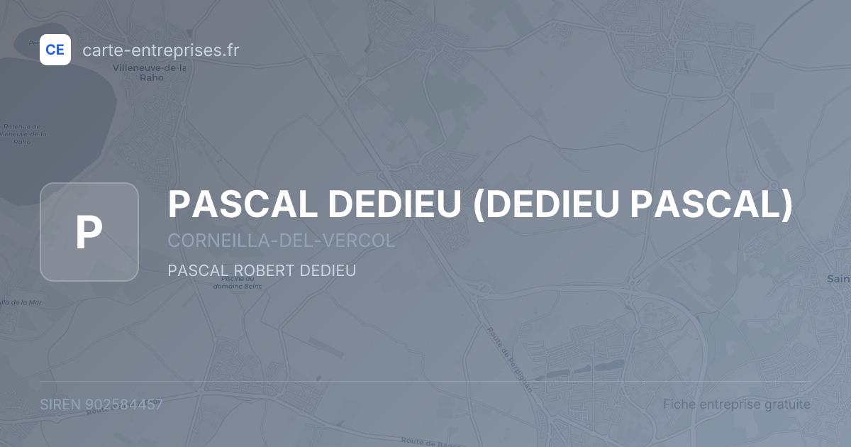 PASCAL DEDIEU (DEDIEU PASCAL) — 902584457 — fiche entreprise