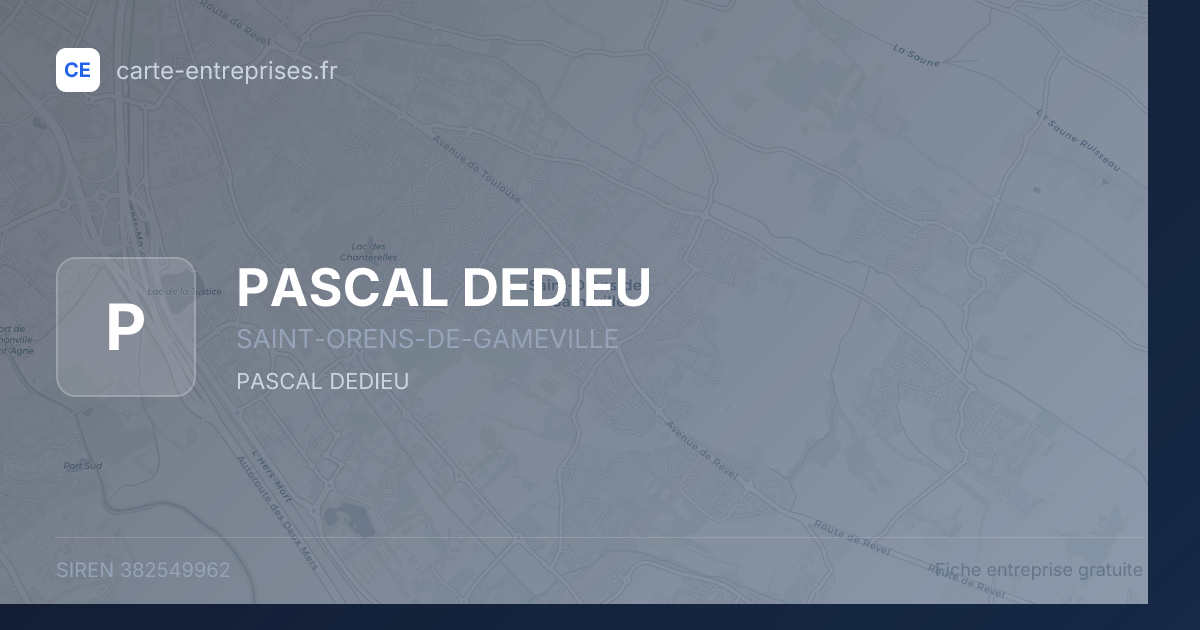 PASCAL DEDIEU — 382549962 — fiche entreprise