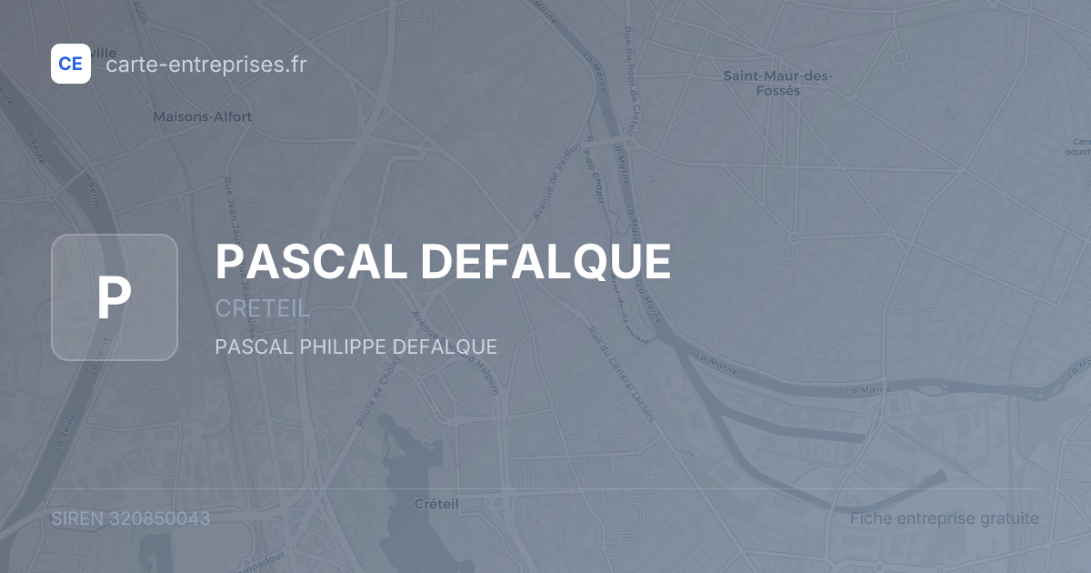 PASCAL DEFALQUE — 320850043 — fiche entreprise