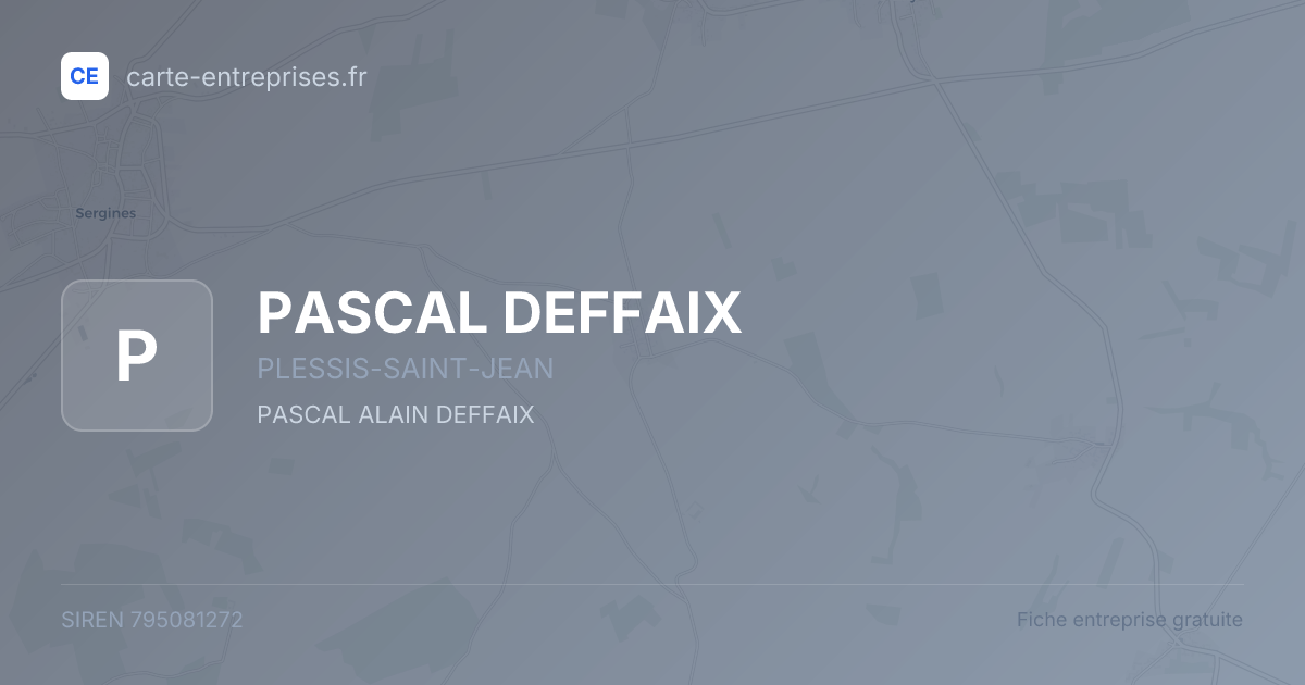 PASCAL DEFFAIX — 795081272 — fiche entreprise