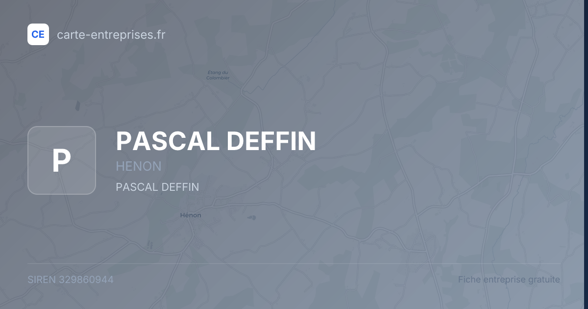 PASCAL DEFFIN — 329860944 — fiche entreprise