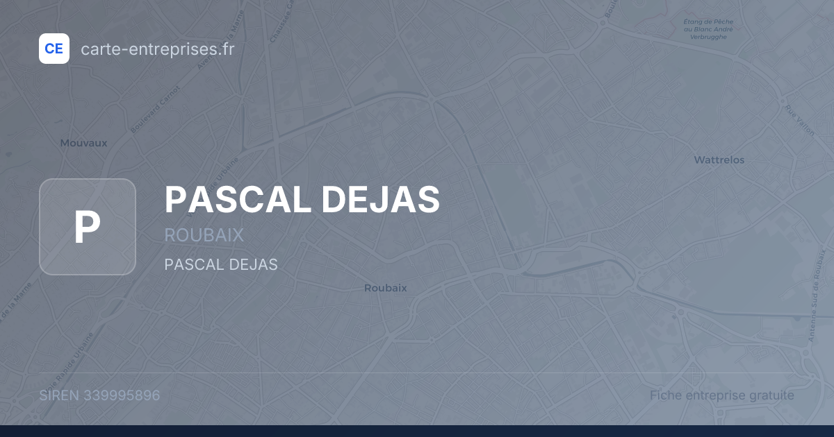 PASCAL DEJAS — 339995896 — fiche entreprise