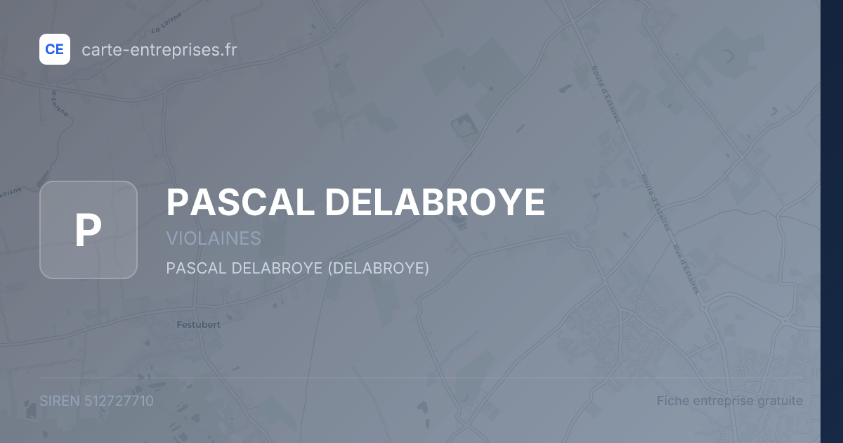 PASCAL DELABROYE — 512727710 — fiche entreprise
