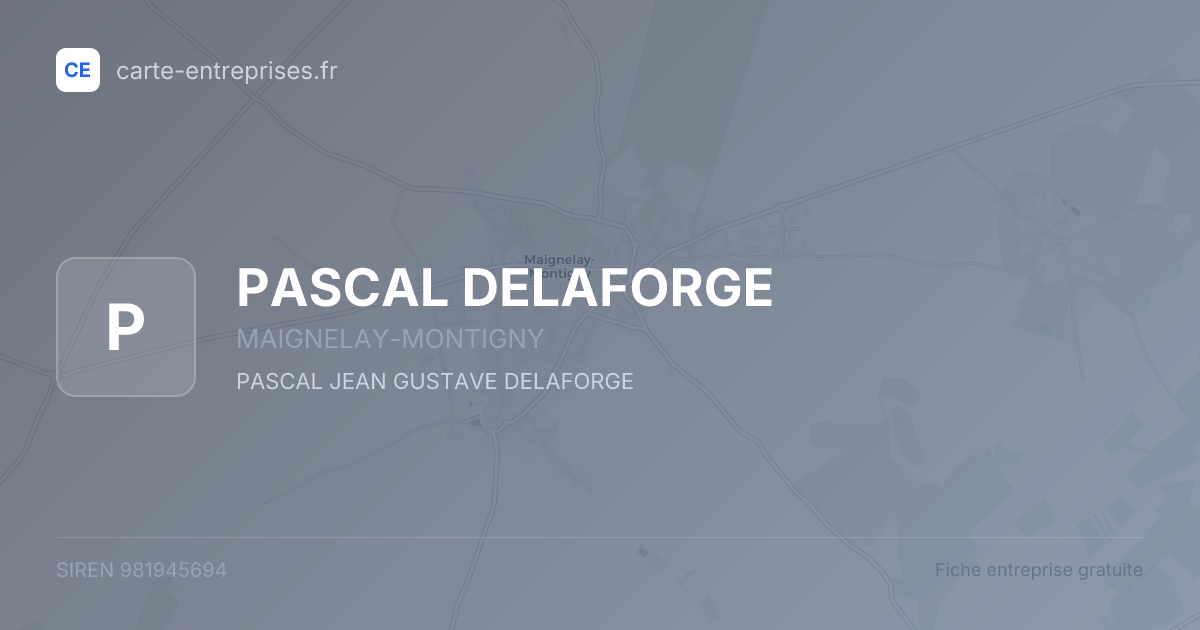 PASCAL DELAFORGE — 981945694 — fiche entreprise