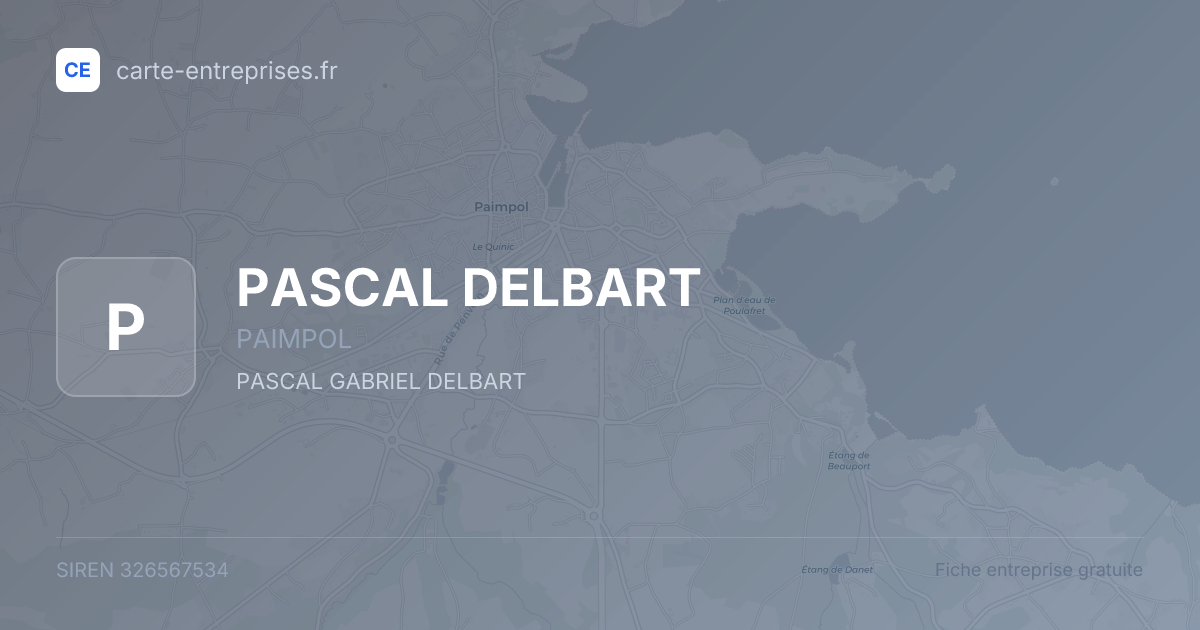 PASCAL DELBART — 326567534 — fiche entreprise