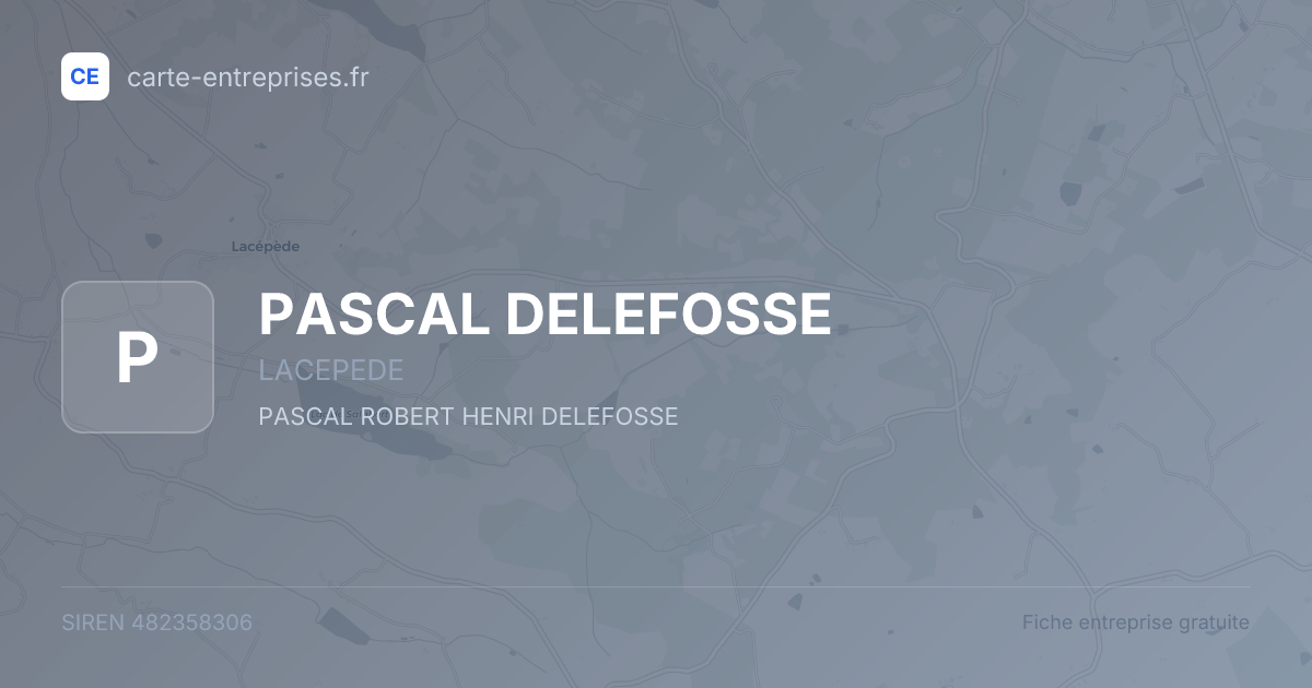PASCAL DELEFOSSE — 482358306 — fiche entreprise