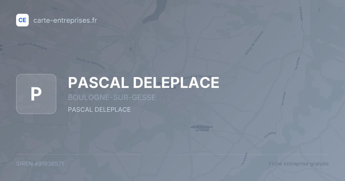 PASCAL DELEPLACE — 491936571 — fiche entreprise