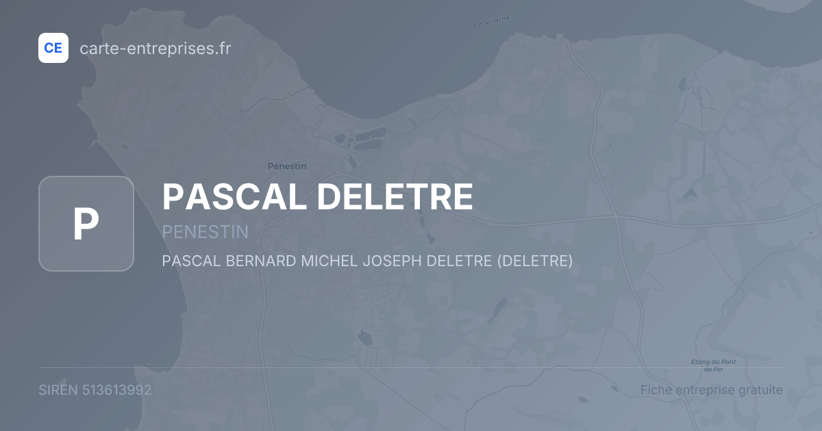 PASCAL DELETRE — 513613992 — fiche entreprise