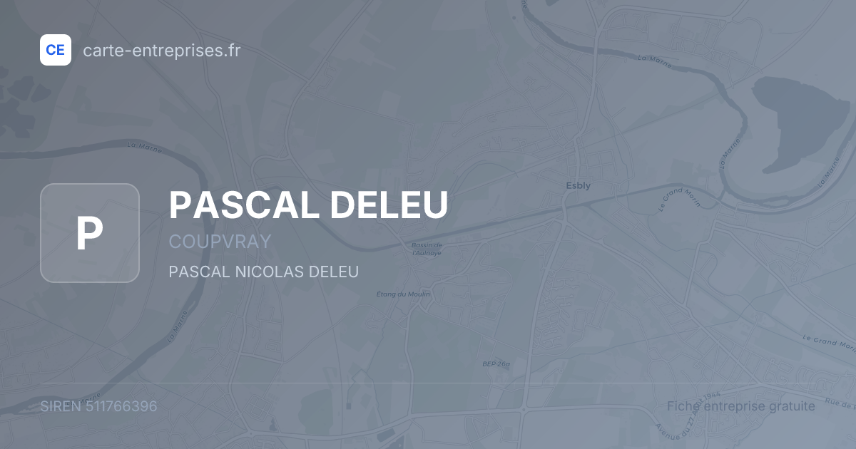 PASCAL DELEU — 511766396 — fiche entreprise