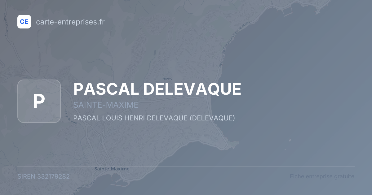 PASCAL DELEVAQUE — 332179282 — fiche entreprise